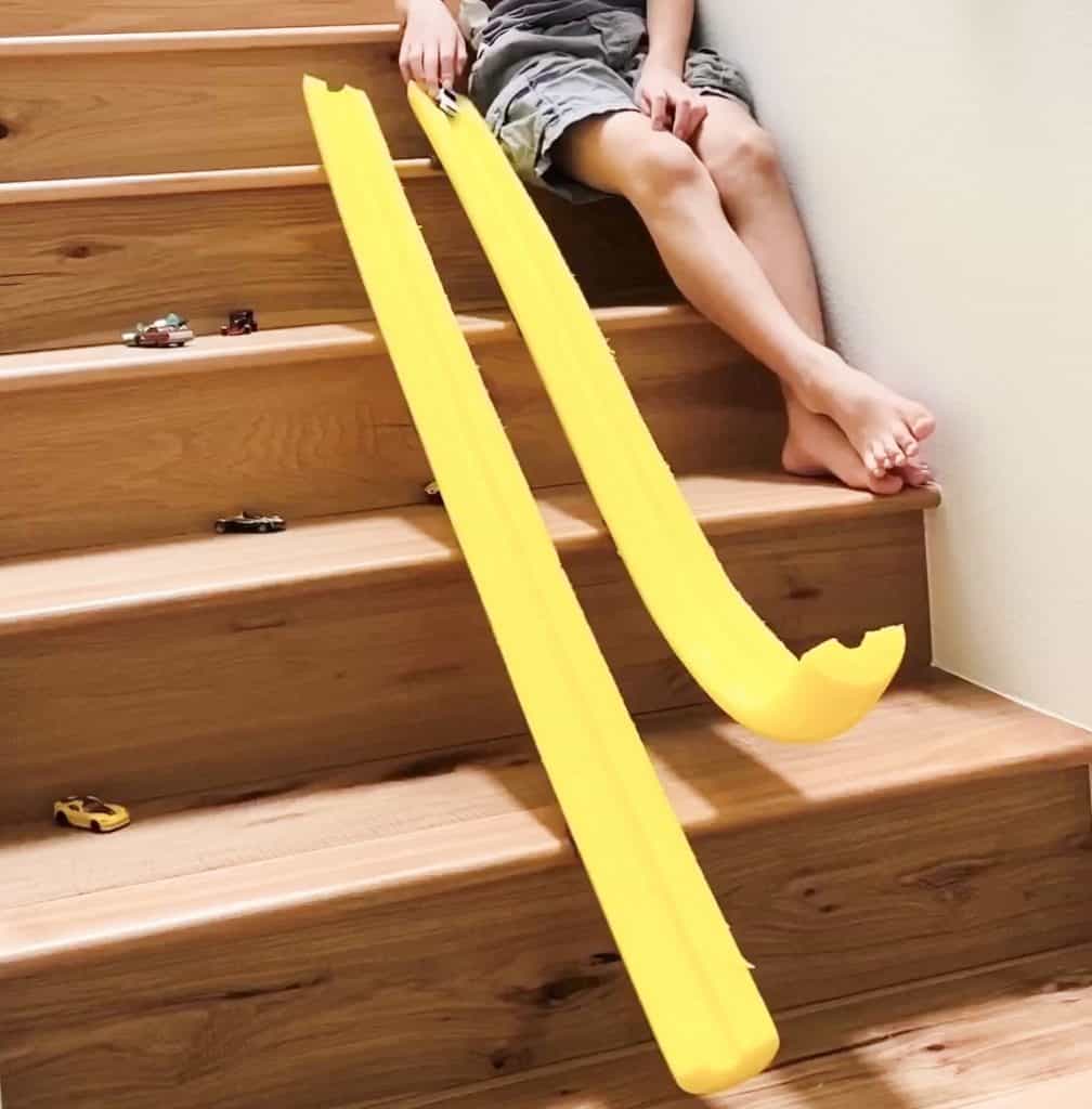 curved pool noodles to make car ramps