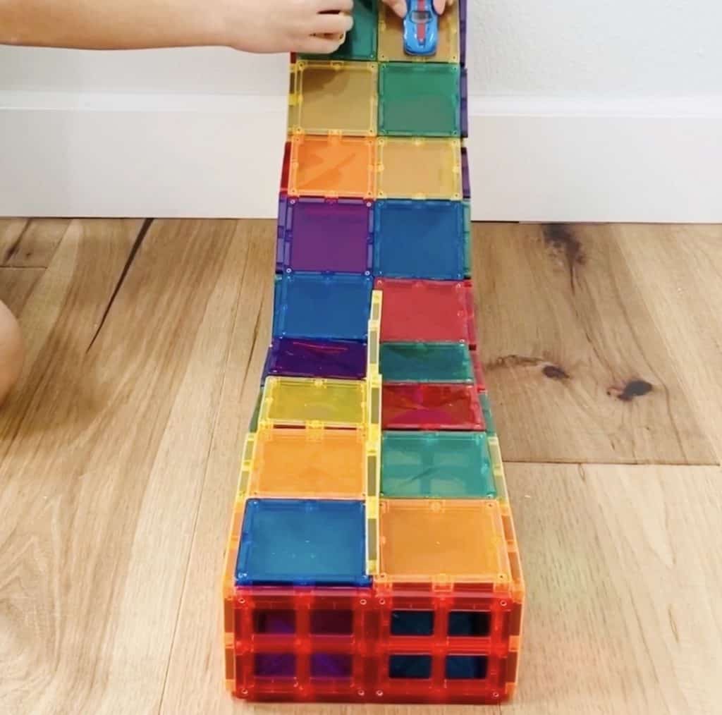 magnetic tile car ramp