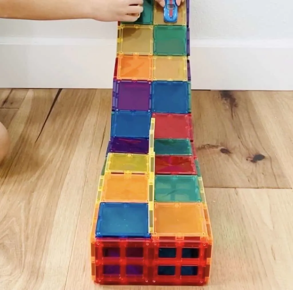 magnetic tile car ramp