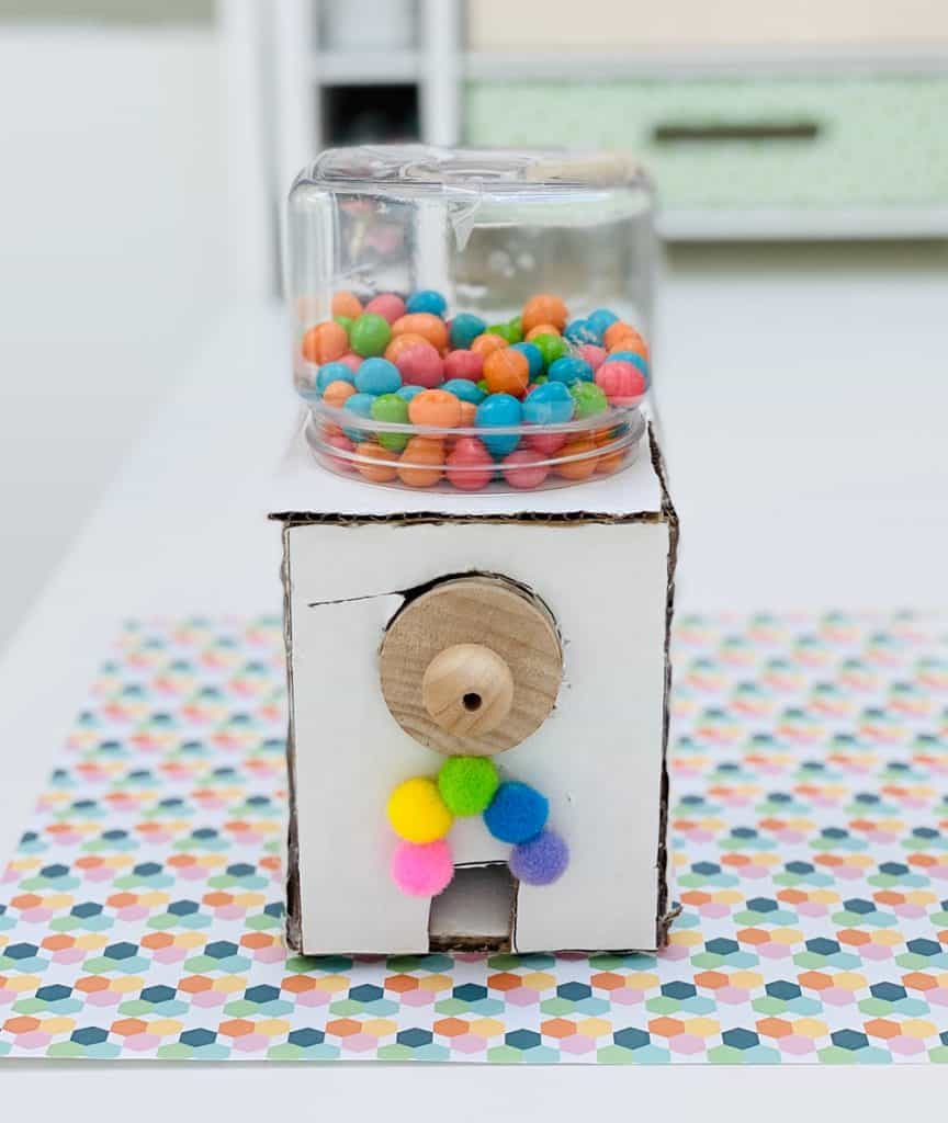 cardboard gumball machine prototype