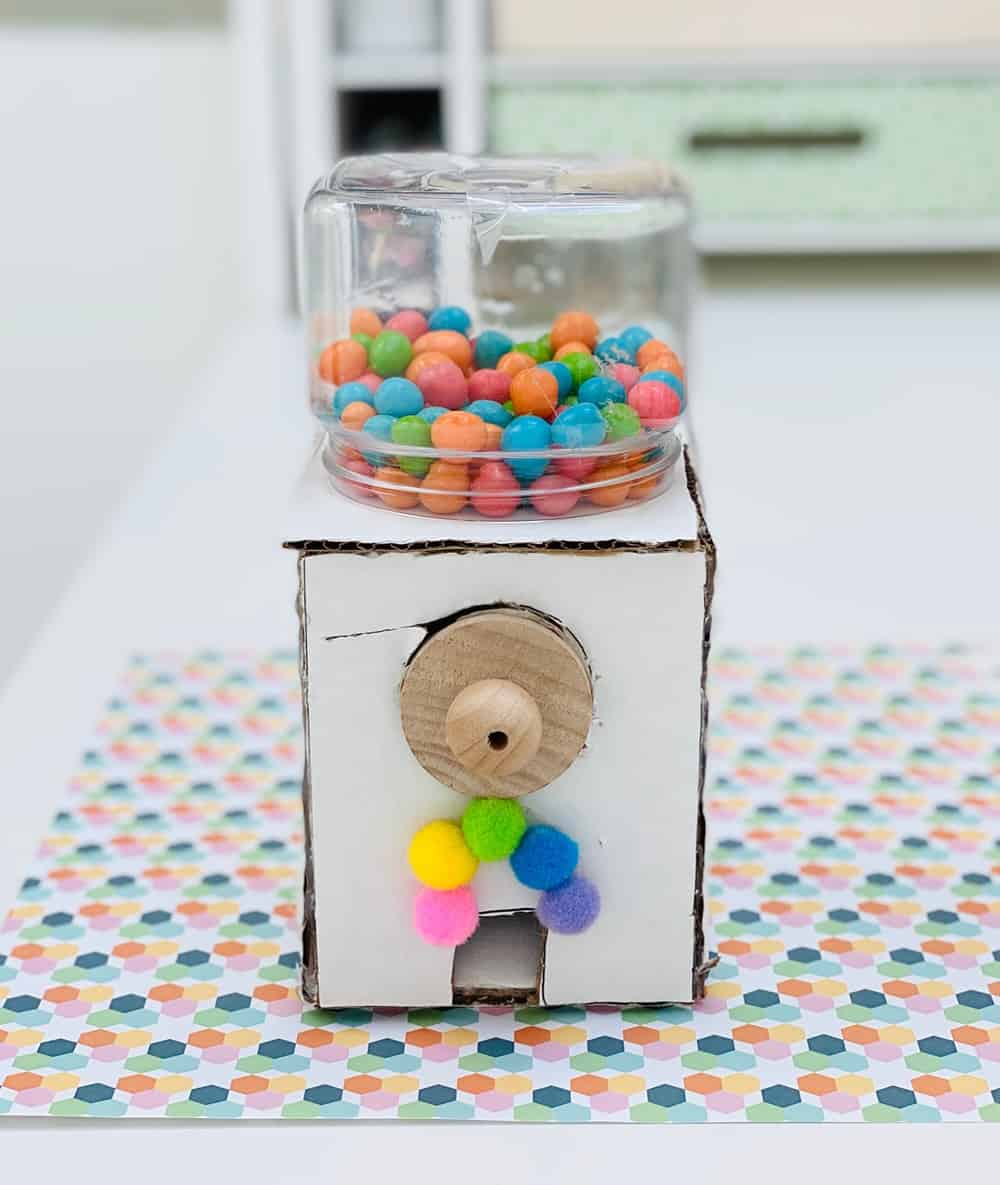 cardboard gumball machine prototype