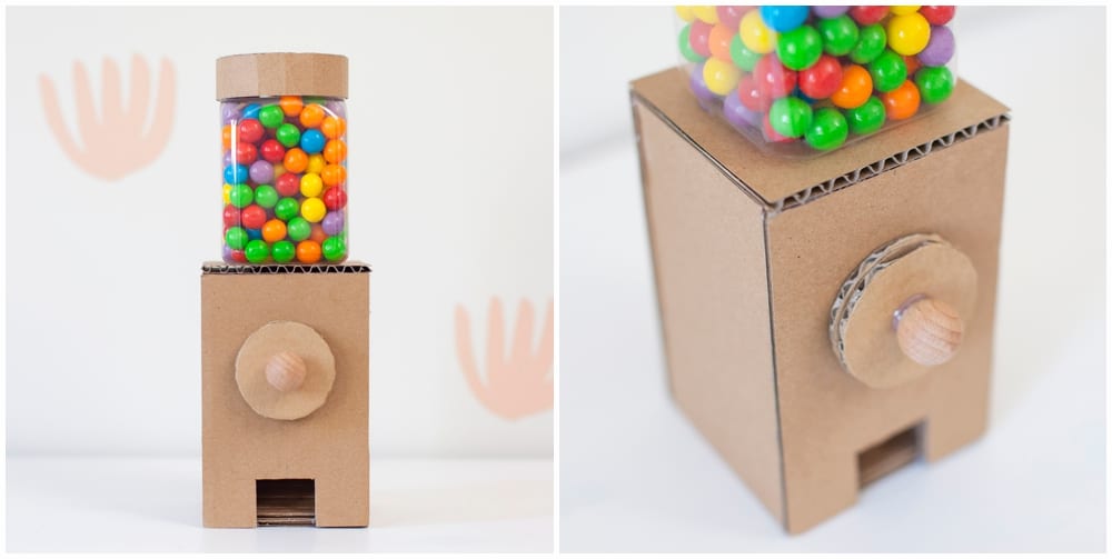 DIY cardboard gumball machine