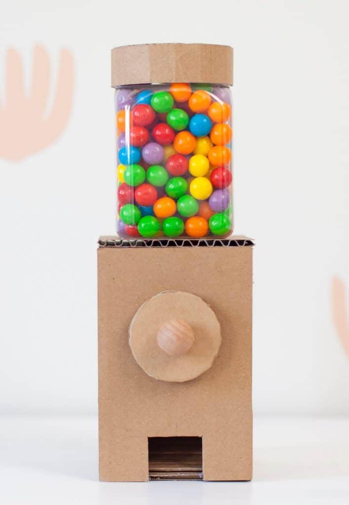 DIY cardboard gumball machine