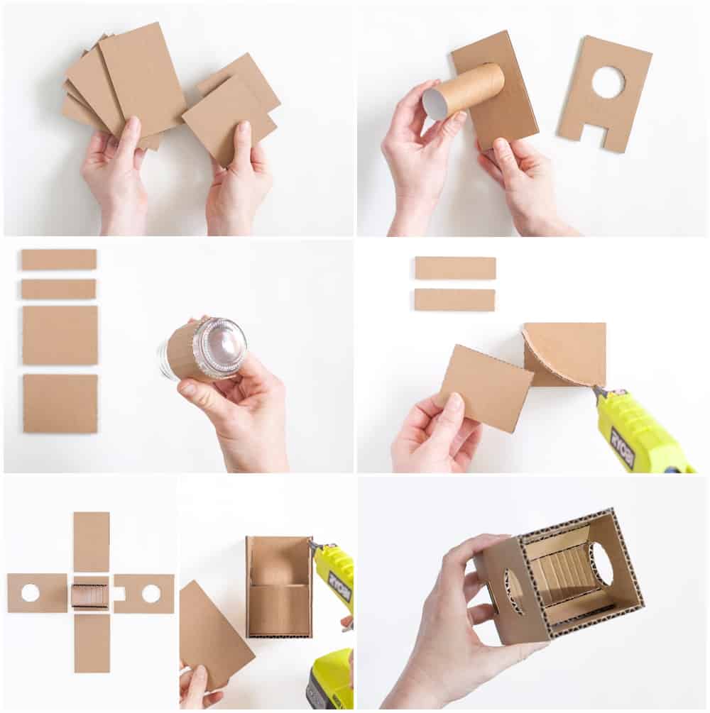 step by step process to make a cardboard gumball machine