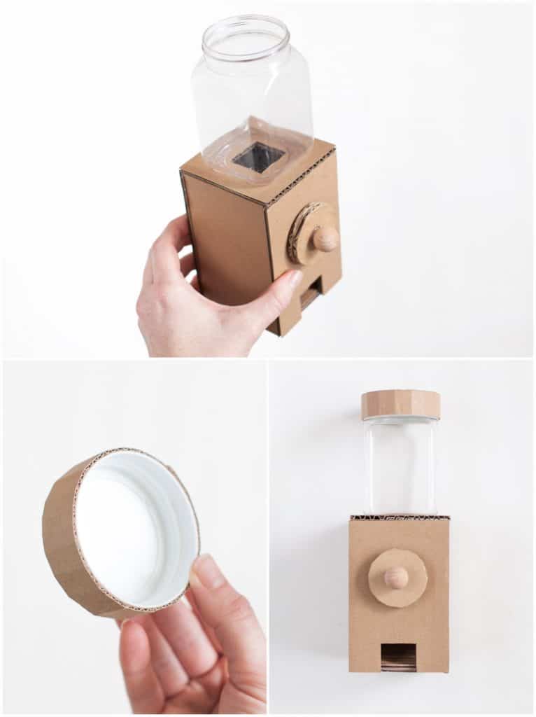 step by step process to make a cardboard gumball machine