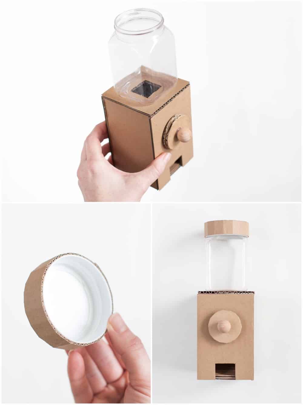 step by step process to make a cardboard gumball machine
