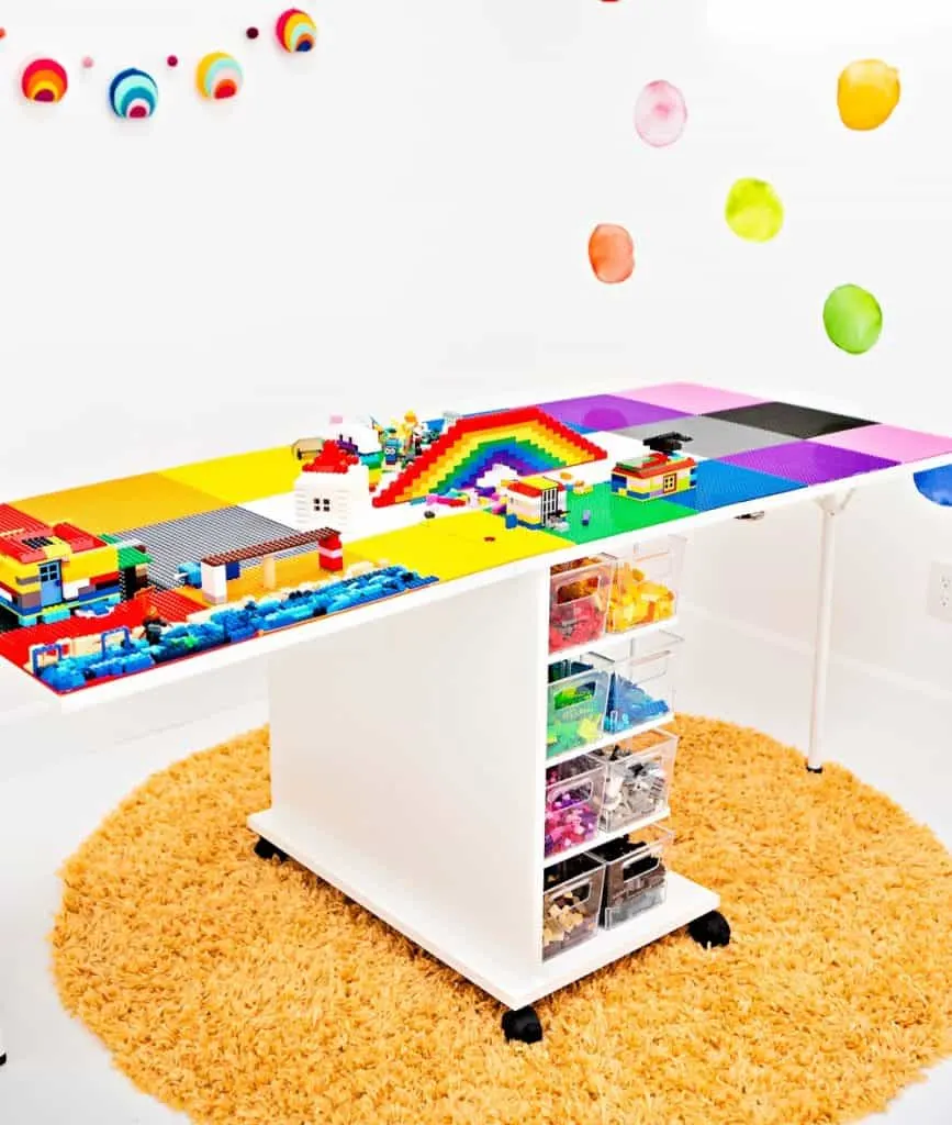 DIY LEGO Table with Storage & Removable Tray