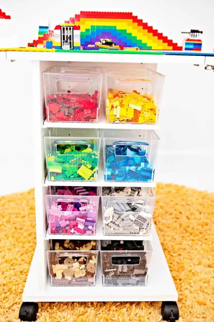 DIY LEGO Table with Storage & Removable Tray - Joyful Derivatives