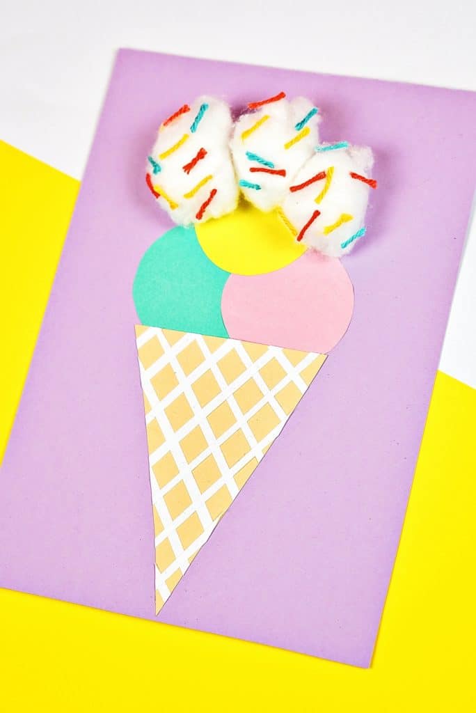 Cotton Ball Ice Cream Craft 