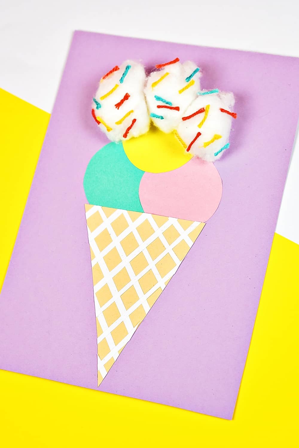 Cotton Ball Ice Cream Craft