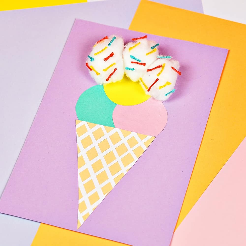 Cotton Ball Ice Cream Craft