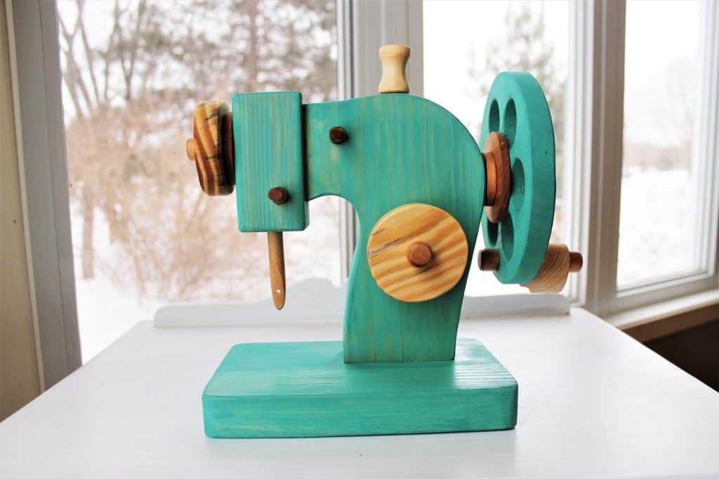 wooden sewing machine toy 