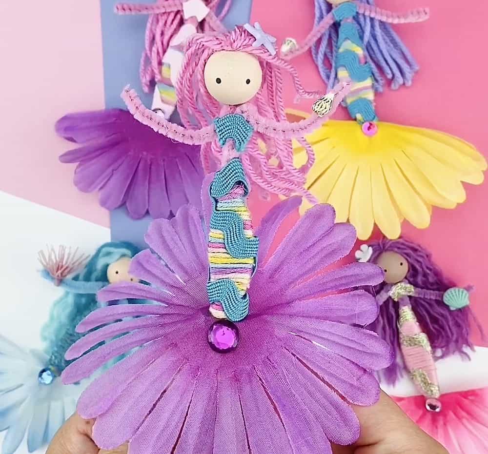 diy mermaid dolls made with pipe cleaners