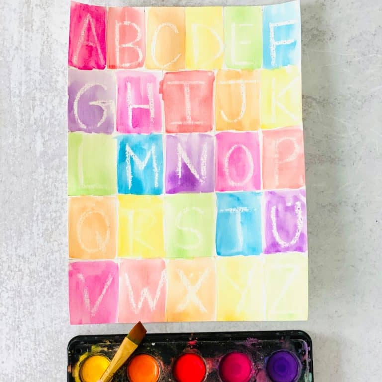 ALPHABET CRAYON RESIST
