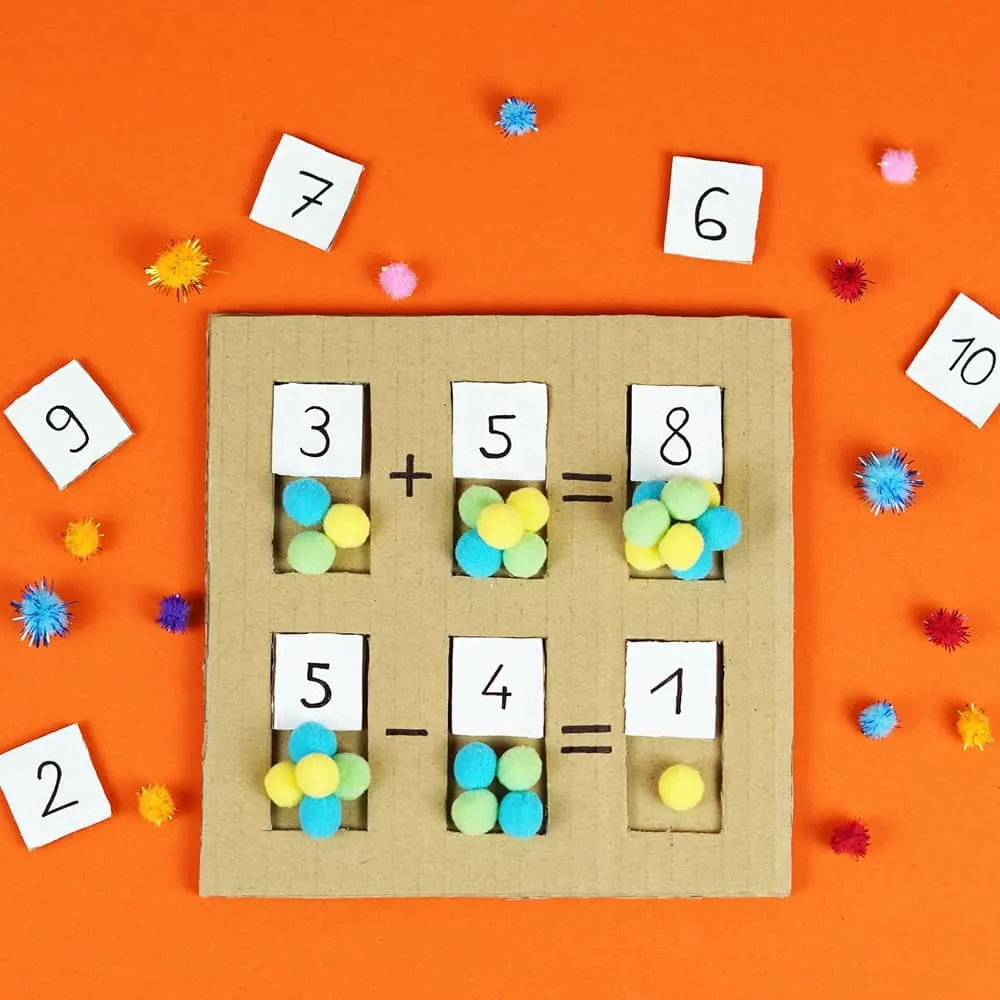 DIY Cardboard Math Learning Board