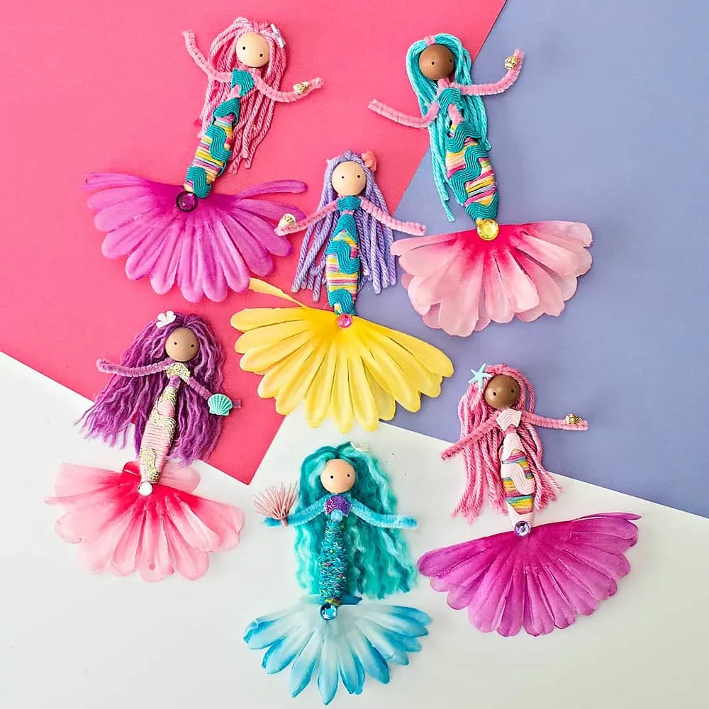 pipe cleaner mermaid dolls 