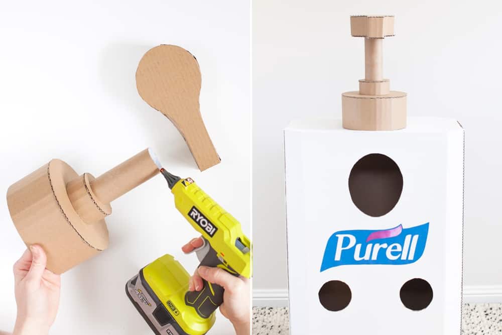 cardboard hand sanitizer Halloween costume