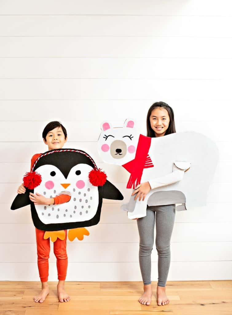 DIY Polar Bear and Penguin Costumes