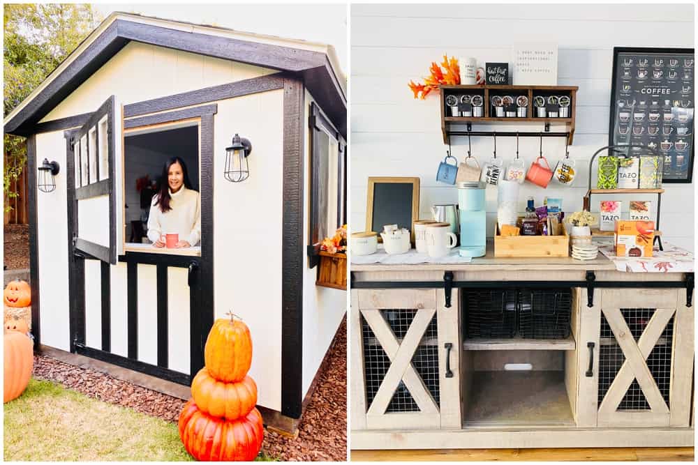 coffee bar she shed - one of the best she shed designs