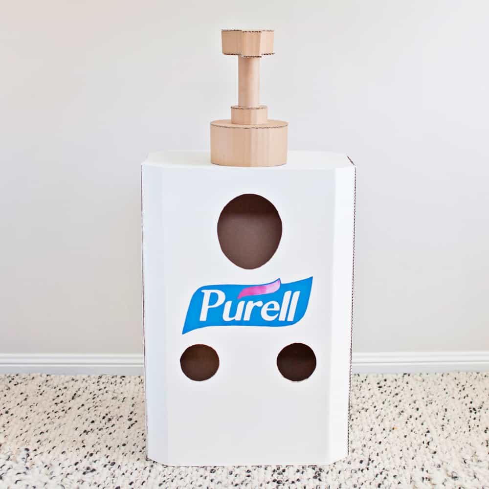 cardboard hand sanitizer Halloween costume