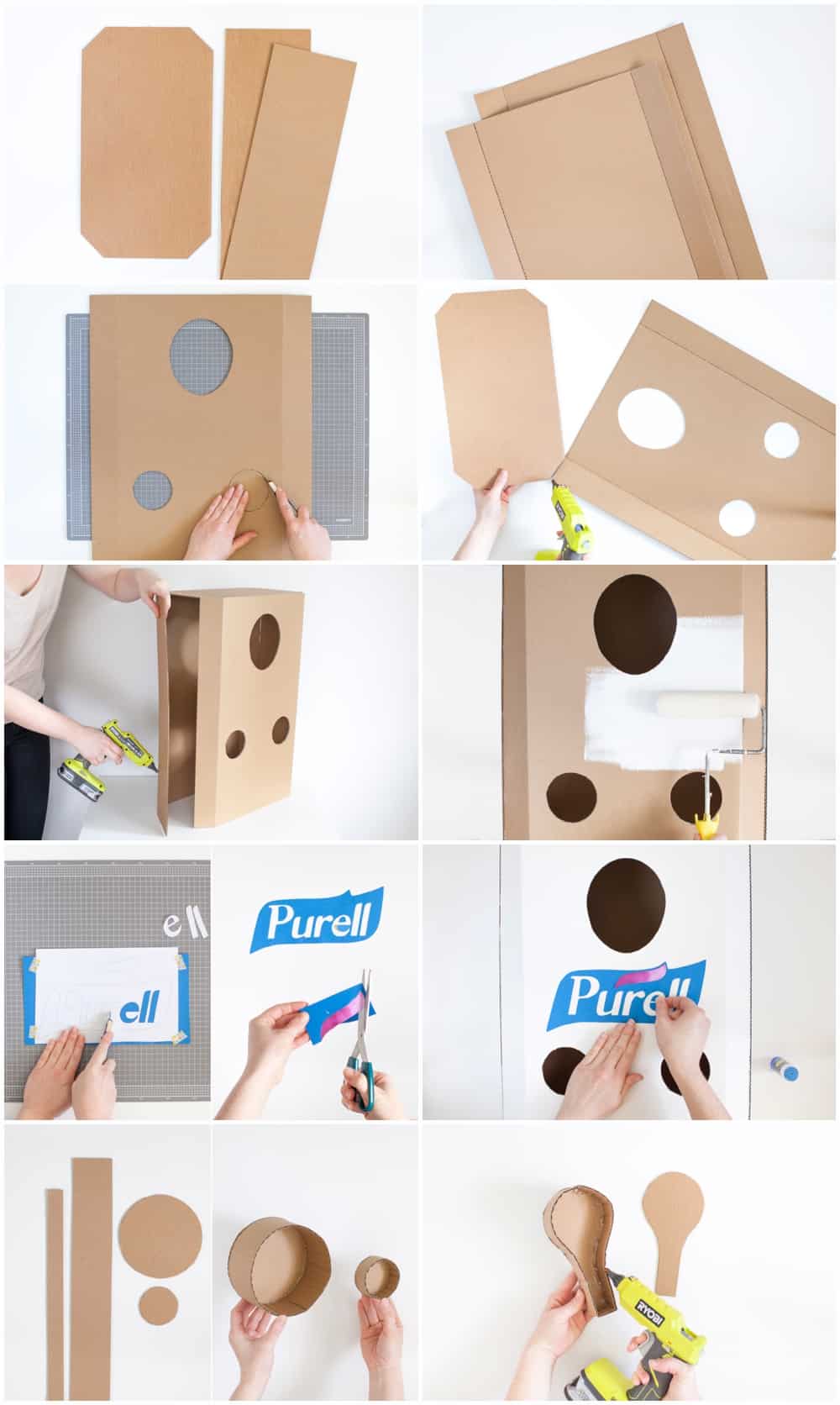 cardboard hand sanitizer Halloween costume