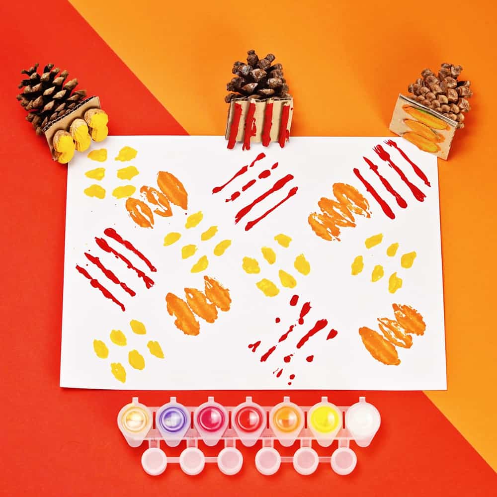 fall nature stamps art for kids
