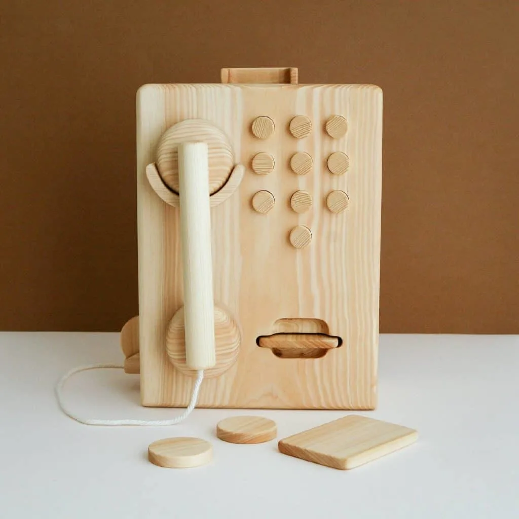 wooden telephone toy 