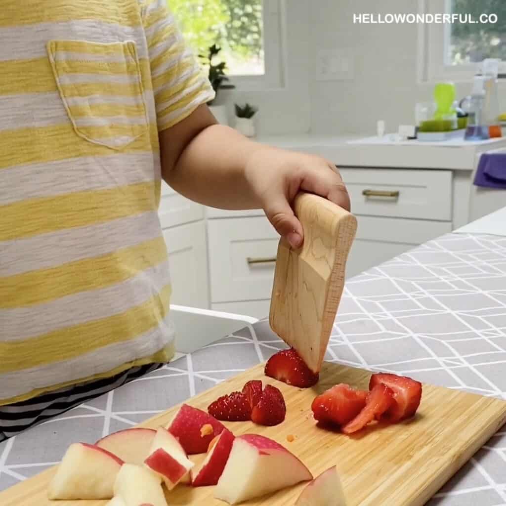 Montessori Toddler Kitchen Wooden Knife 