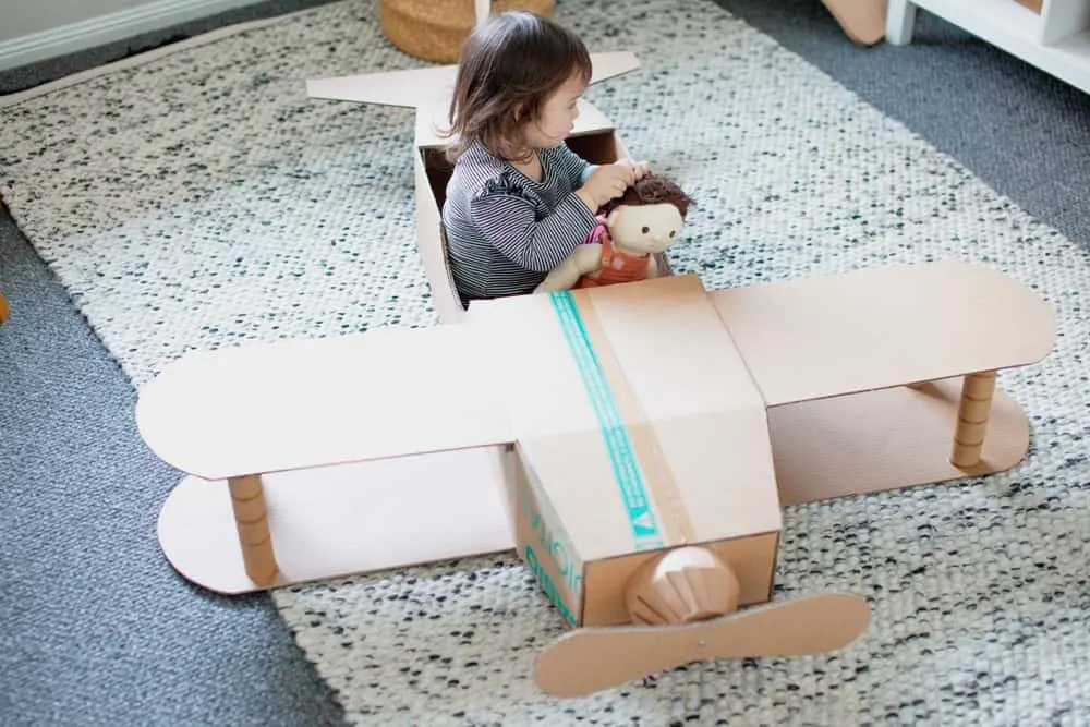 DIY Pretend Play Cardboard Plane or Costume