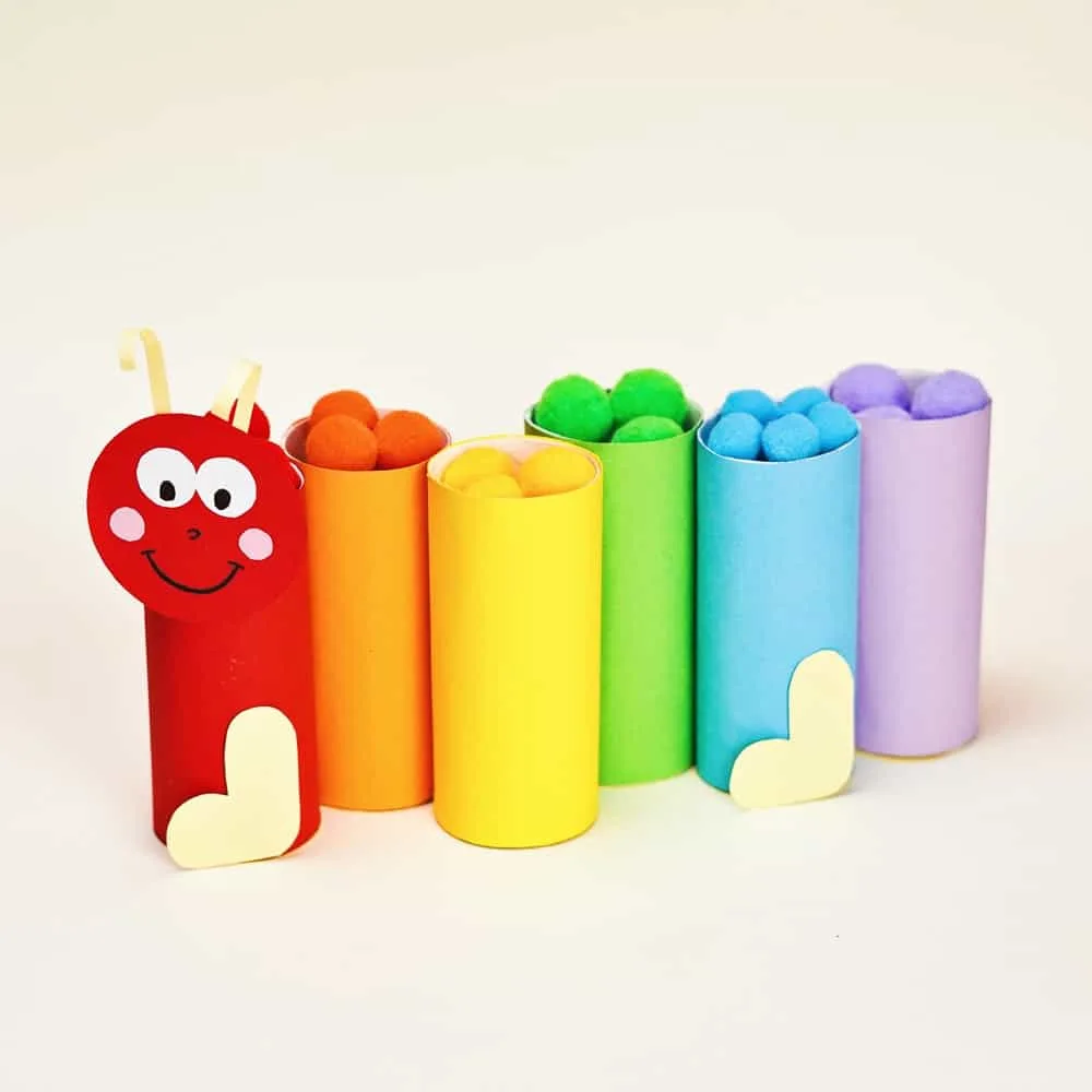 caterpillar color sorting activity 