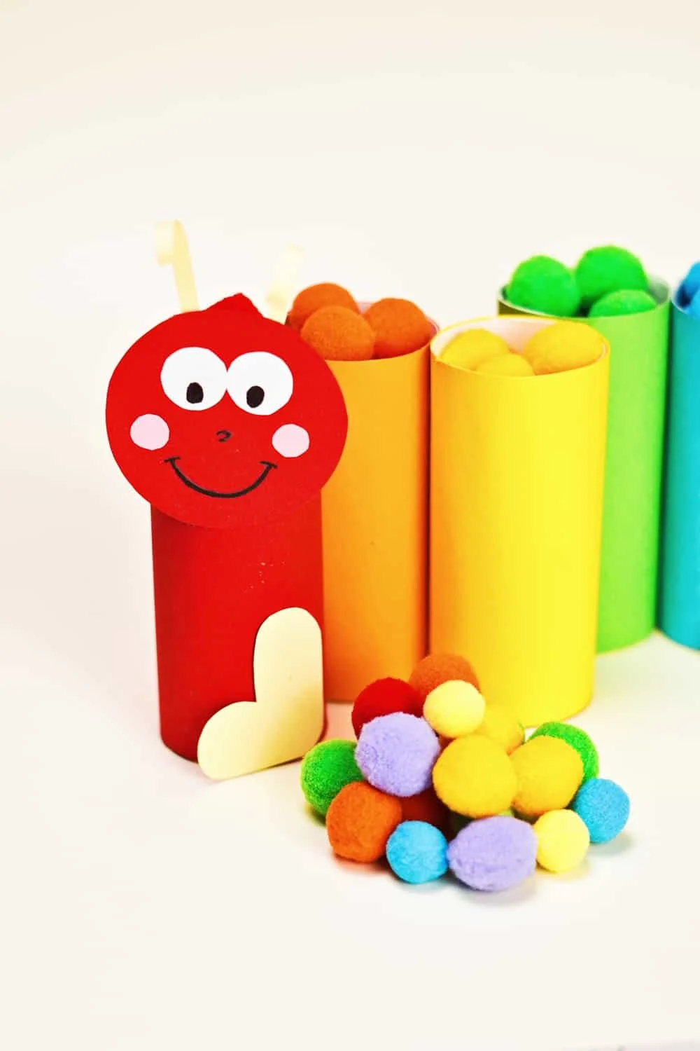 PAPER TUBE CATERPILLAR POM POM LEARNING ACTIVITY