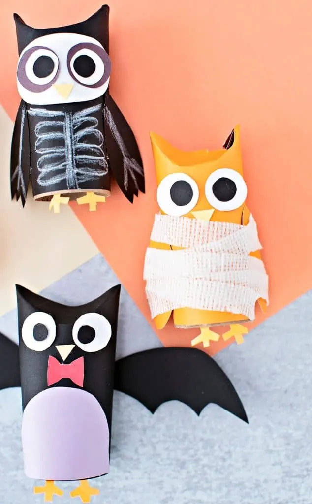 mummy paper tube owl craft 