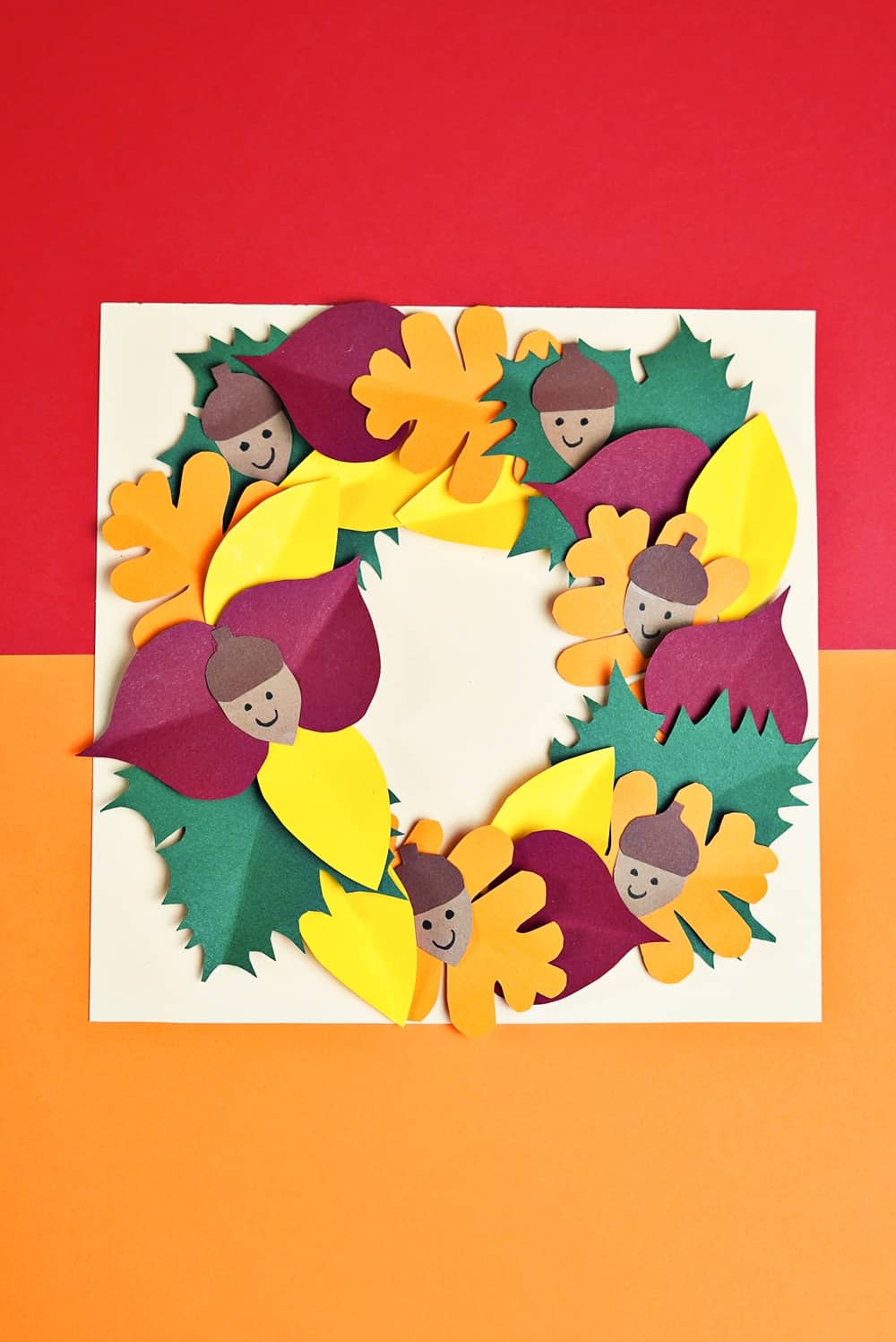 PAPER LEAF ACORN WREATH