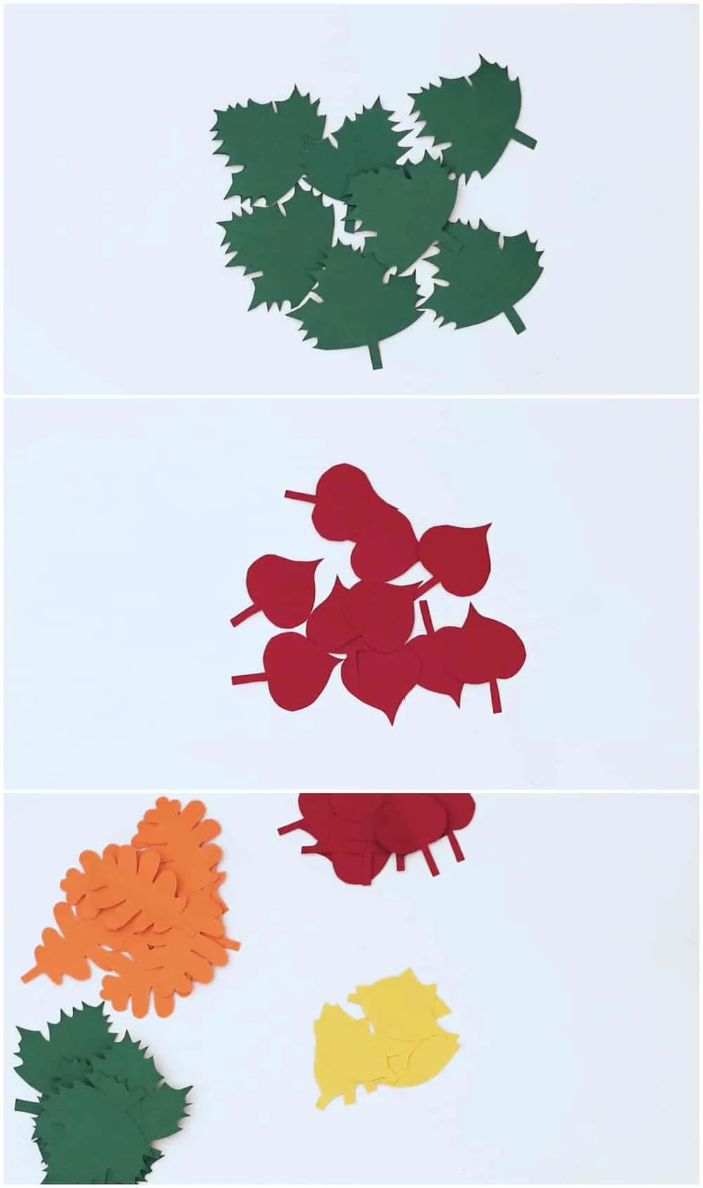 cut paper leaves with free template 