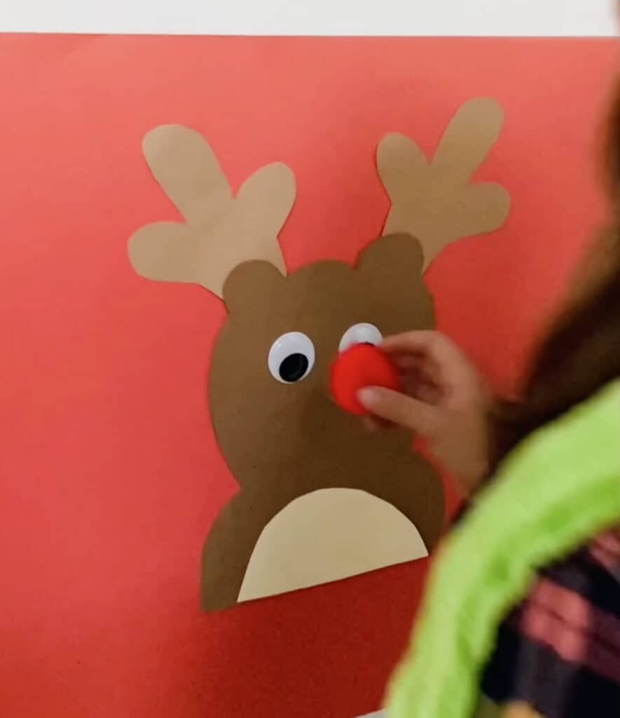 pin the nose on rudolph the reindeer game