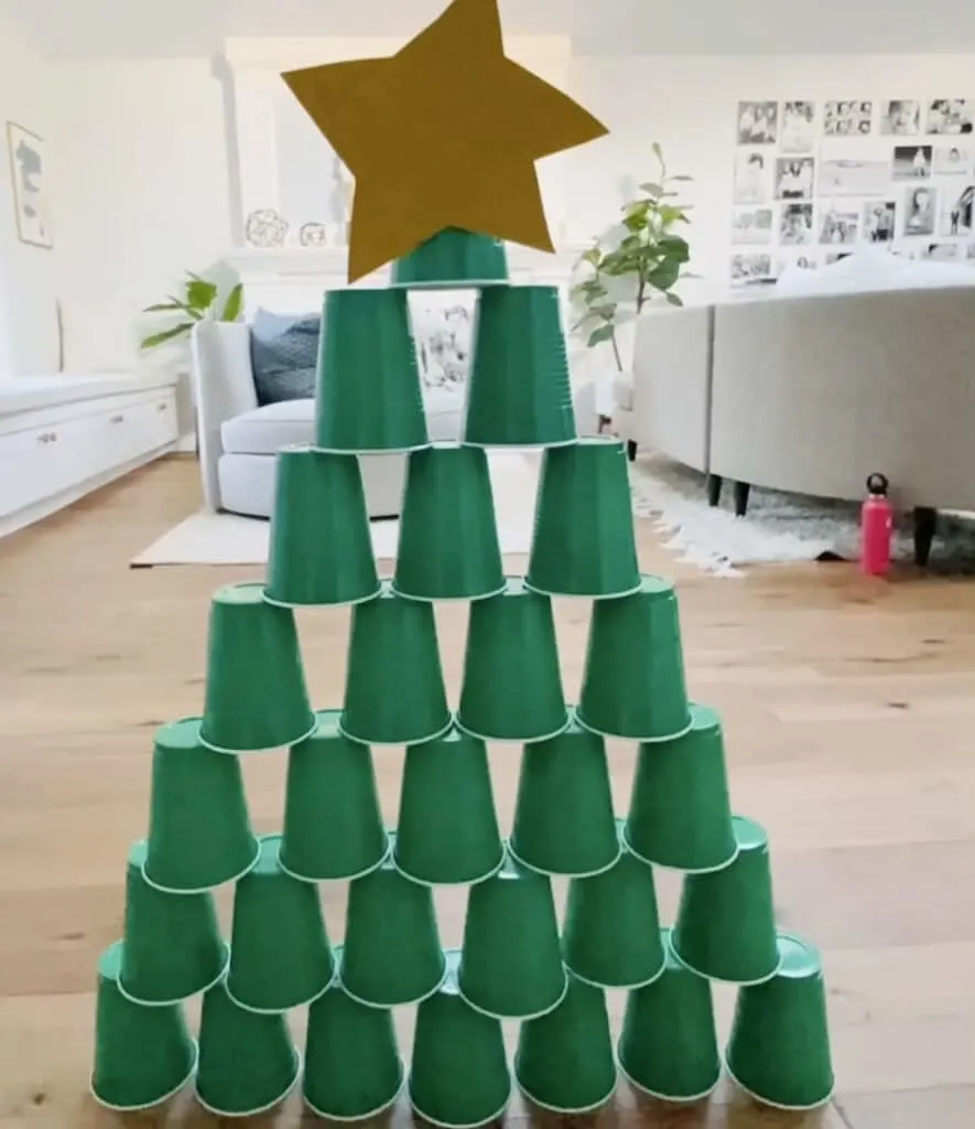 Stacking Cups Christmas Tree Game - The Crafting Chicks