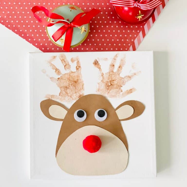 RUDOLPH REINDEER HANDPRINT ART