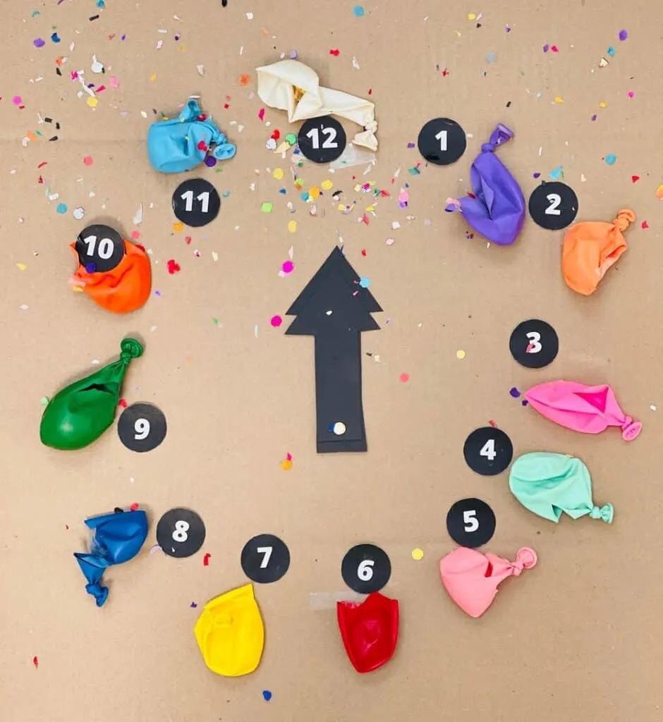 NEW YEAR BALLOON CLOCK. New Year's eve countdown for kids