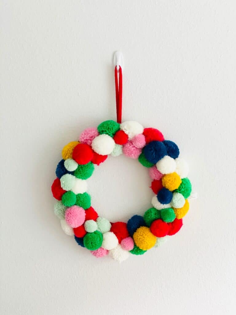 christmas pom pom wreath