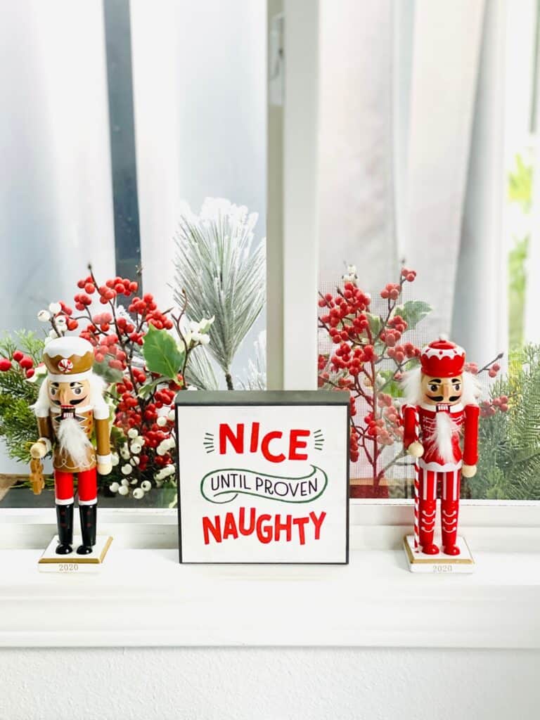 Christmas signs and nutcrackers