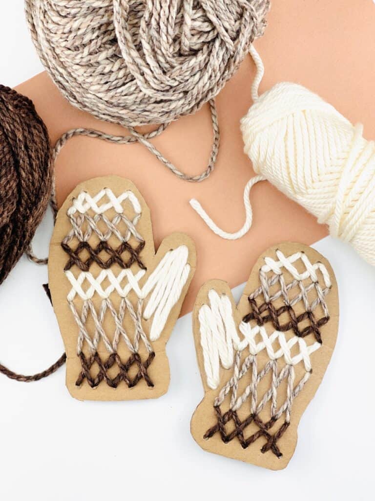 cardboard mitten craft 