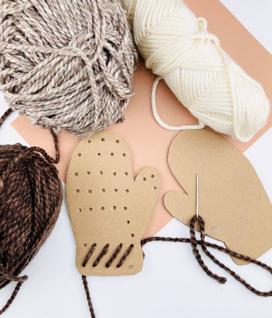 cardboard mitten craft 