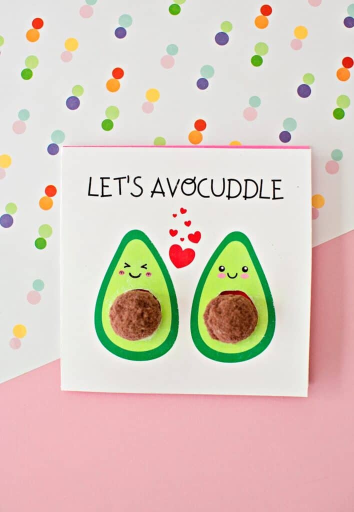 DIY Avocado Avocuddle Valentine Card