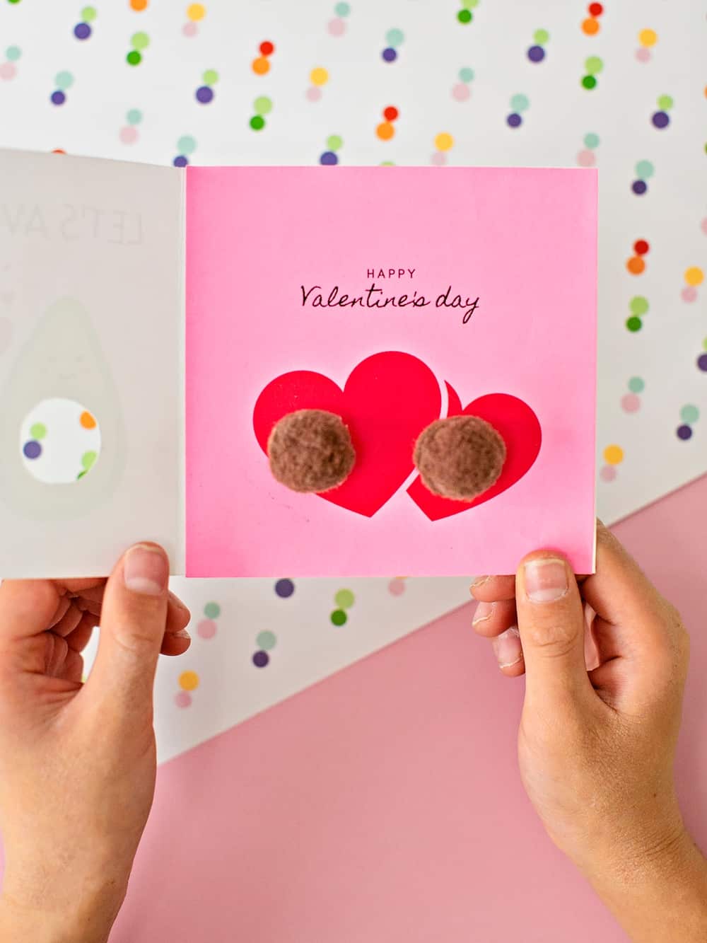 DIY Avocado Valentine Card Get the free printable template!