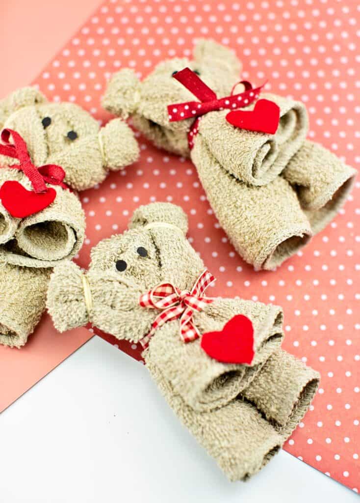 how to make a towel bear preschool valentine craft for kids