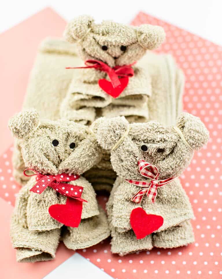 How to Make a Towel Bear Cute Valentine Bear Craft