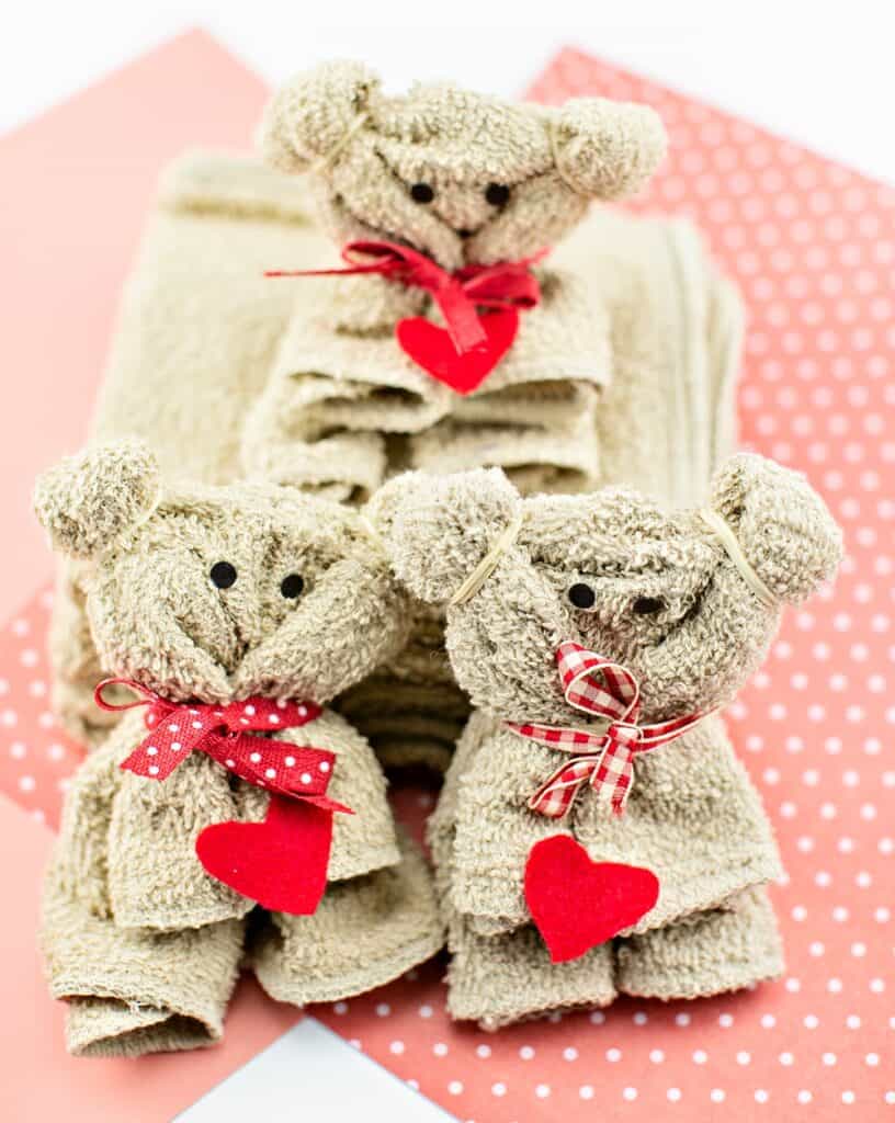 how to make a towel bear preschool valentine craft for kids