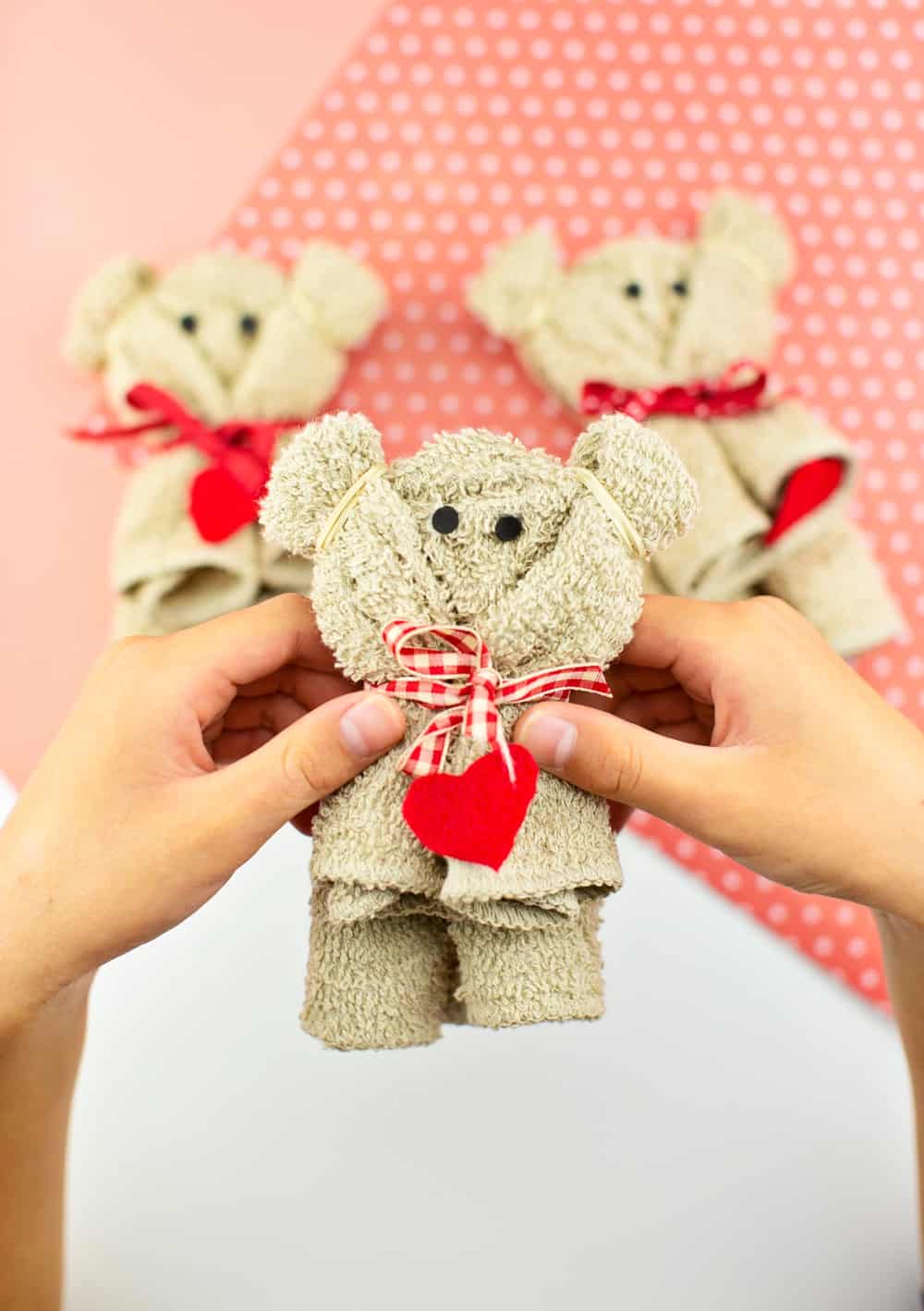 How to Make a Towel Bear Cute Valentine Bear Craft