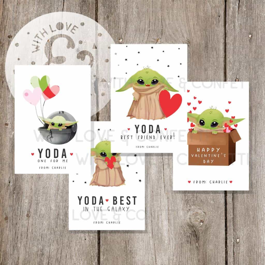 baby yoda printable valentines