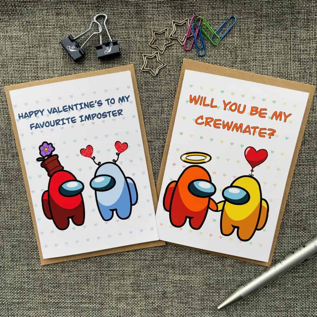 Among Us Valentine Cards Kids Will Love These Fun Game Inspired Cards